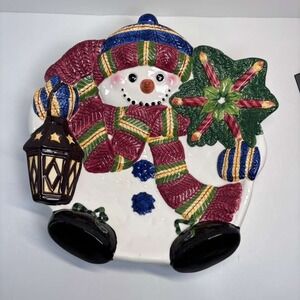 Adorable‎ 3D Ceramic Snowman Serving Dish Cookie Plate